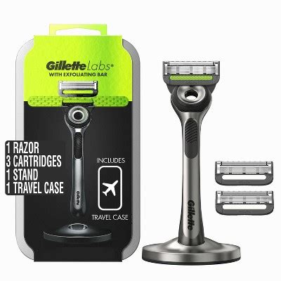 gillette labs exfoliating bar razor  razor blade refills travel