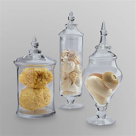 essential home  piece glass apothecary jars