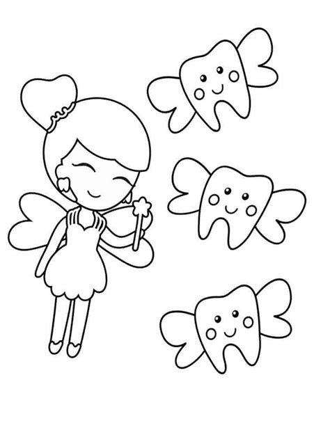 lovely tooth fairy coloring page  printable coloring pages  kids