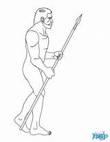 Homo Erectus Spear Ausmalbilder Ausmalen Drucken Prehistoria Línea sketch template