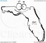 Florida Coloring State Clipart Pages Outlined Character Happy Cartoon Thoman Cory Vector Popular sketch template