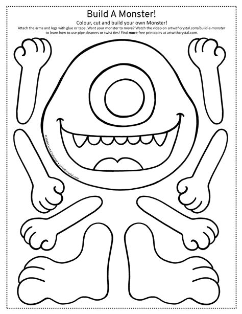 build  monster  colouring page printable  crystal salamon