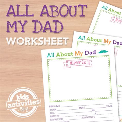 dad printable worksheet  fathers day etsy