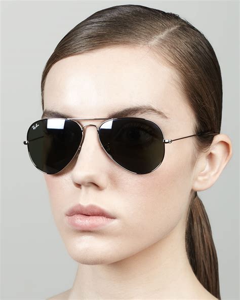 lyst ray ban original aviator sunglasses in metallic