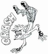 Crash Bandicoot Coloring Pages Car Getcolorings Printable Getdrawings Color Colouring Colo Colorings sketch template