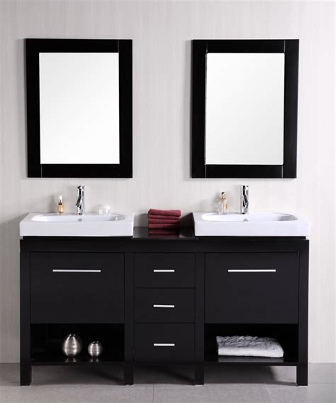 60 Inch Double Sink Bathroom Vanity with Open Shelves