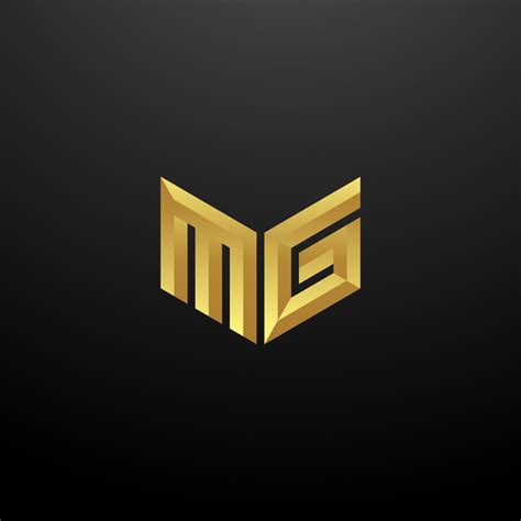 mg logo monogram letter initials design template  gold  texture