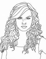 Coloring Pages Swift Taylor Hair Hairstyle Country Curly Portrait Singer Printable Coloring4free Girl Color Kids Adult Getcolorings Colorings Print Sheets sketch template