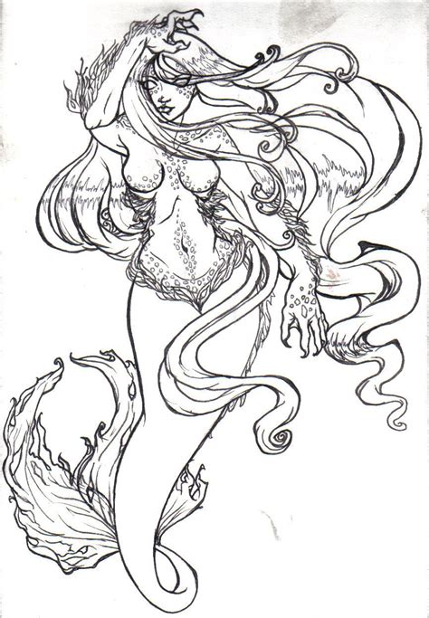 mermaid drawings realistic mermaid drawing evil mermaid