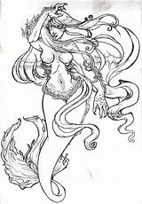 Mermaid Tattoo Drawing Drawings Realistic Evil Coloring Mermaids Pages Draw Adult Sheets Hair Tattoos Deviantart Traditional Sketches 2009 Choose Board sketch template