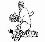 Goaltender Puck Stopping Coloring Coloringcrew sketch template