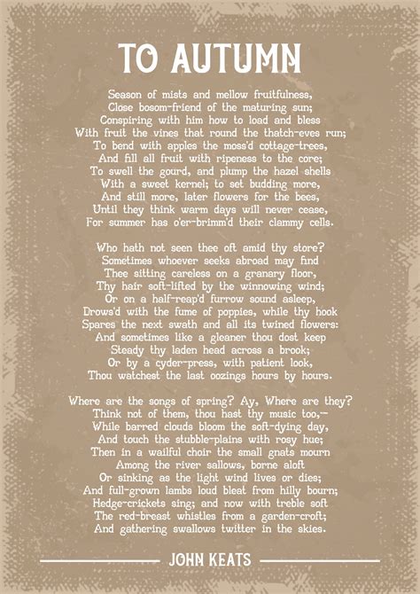 john keats to autumn poem art print etsy