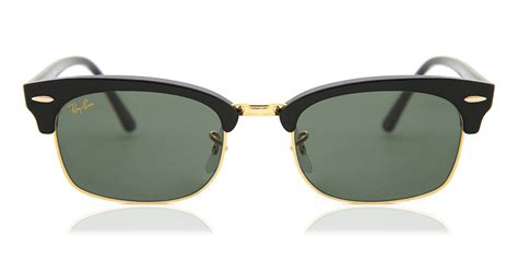 ray ban rb clubmaster square  sunglasses shiny black gold visiondirect australia