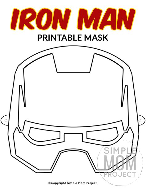 printable iron man mask templates   face masks  kids