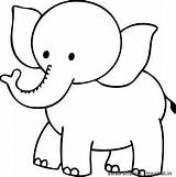Elephant Coloring Pages Animal Baby Cartoon Colouring Choose Board Sheets Jungle Easy sketch template