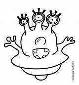 Alien Coloring Pages Kids Eyes Printable Scary Drawing Color Aliens Clipart Template Print Easy Eye Clip Getdrawings Getcolorings Library Craft sketch template