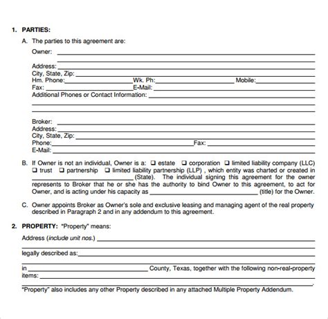 texas lease agreement templates samples examples format sample