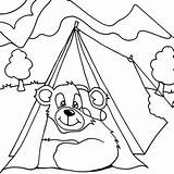 Coloring Camping Tent Pages Bear Printable Print Getdrawings Getcolorings Color sketch template