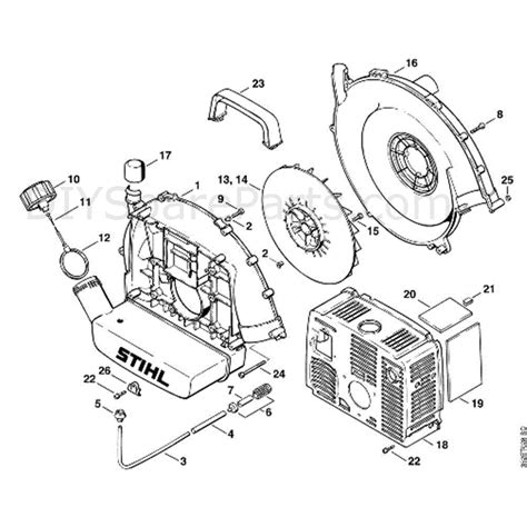 stihl br  backpack blower br  parts diagram  fan housing