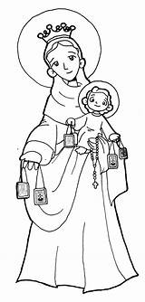 Virgen Maria Catequesis Nossa Carmo Senhora Rosary Mysteries Señora Religion Visitar Jacozinho Senhor sketch template