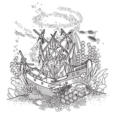 coloring pages   sunken ship coloring home