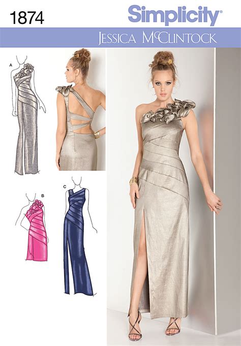 simplicity 1874 bridesmaid prom evening dress gown sewing pattern ebay