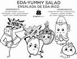 Coloring Bites Yummy Brighter Corner Kids Eda Salad Sheet Doodle Sheets Brighterbites sketch template