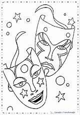 Carnaval Colorir Mascaras sketch template