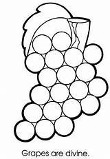 Coloring Pages Fruits Kids Grapes Seasonal Grape sketch template