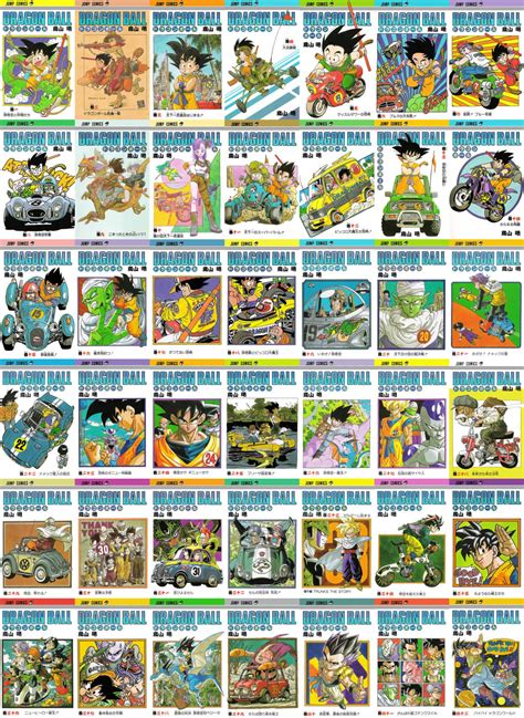 dragon ball volumes   cover compilation complete series manga covers dragon ball manga