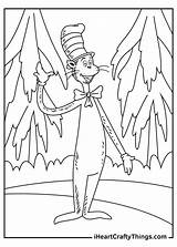 Hat Cat Coloring Pages Printable Sheet Seuss Dr Characters sketch template