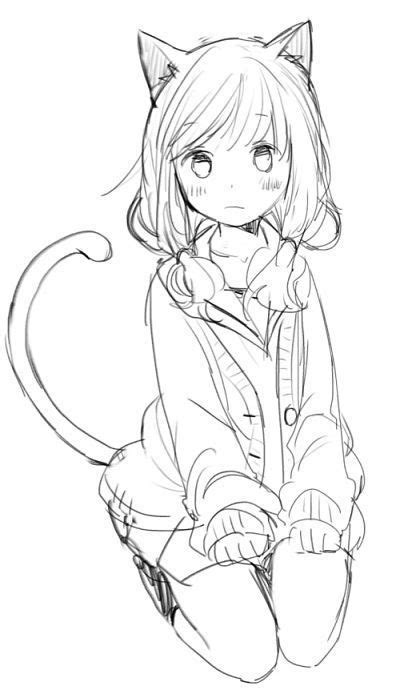 neko coloring pages google search anime drawings sketches anime