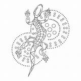 Aboriginal Dot Lizard Indigenous Gecko sketch template