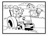 Coloring Farm Traktor Pages Tractor Ausmalbilder Easy Printable Zum Malvorlagen Farmer Kids Ausdrucken Riding sketch template