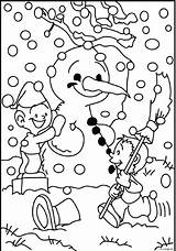 Sneeuwpop Kinderen Kleurplaten Sneeuwpoppen Kleurplaat sketch template