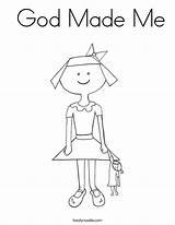 God Coloring Made Pages Girl Preschool Bible Twistynoodle Sheets Colouring Special Sunday Noodle Created Printable School Tracing Doll Print Twisty sketch template