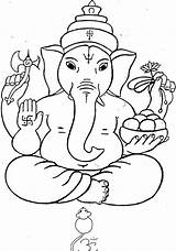 Coloring Pages Ganesh Ganesha Kids Lord Sketch Drawing Hindu Gods Colour Drawings Printable Colouring Children Goddesses Cliparts Vinayagar Shri Print sketch template