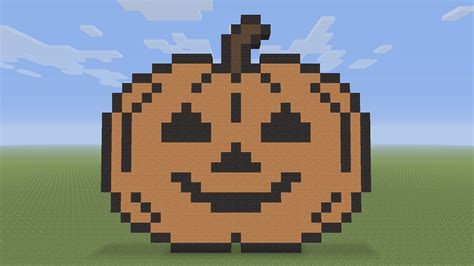Minecraft Pixel Art Small Halloween Pumpkin Youtube