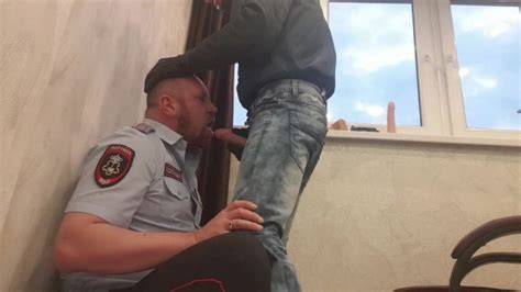 Tough Skinhead Fuck The Throat Of A Policeman With Big Dick And Very