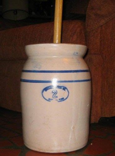 Vintage Butter Churn Marshall Pottery Hand Turned 2 Gallon 50