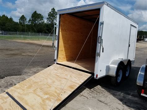 enclosed trailer  white tandem axle ad  usa cargo trailer