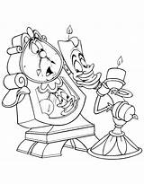 Beauty Coloring Beast Drawing Candlestick Clock Belle Blogthis Email Twitter Disney Cogsworth sketch template