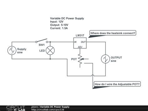 variable dc power supply circuitlab