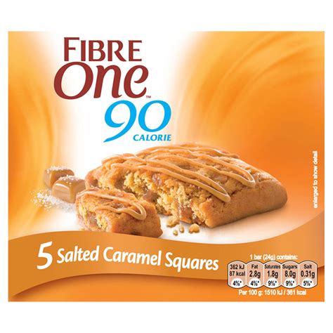 fibre one 90 calorie salted caramel high fibre squares 5x24g cereal