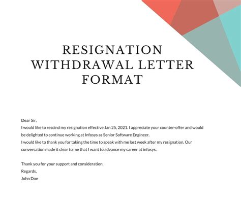withdraw letter  resignation