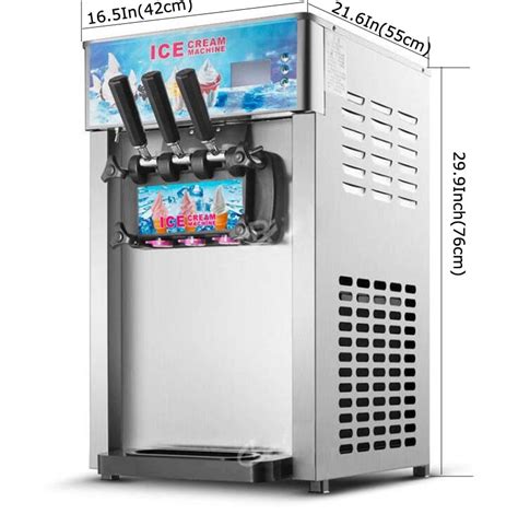 Commercial 110v Soft Serve Ice Cream Machine Countertop 3flavor Ice