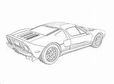 Ford Gt Outline Pages Coloring Sketch Deviantart Template Mustang sketch template