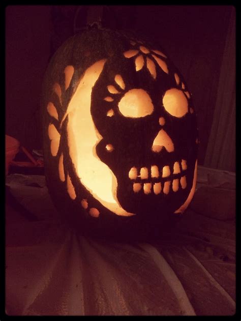 sugar skull pumpkin carving pumpkin carving holidays halloween