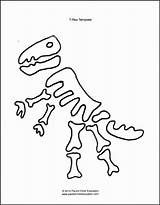Dinosaur Fossil Template Bones Skeleton Coloring Printable Drawing Bone Pages Templates Kids Clipart Worksheet Easy Draw Preschool Stencil Pattern Printables sketch template