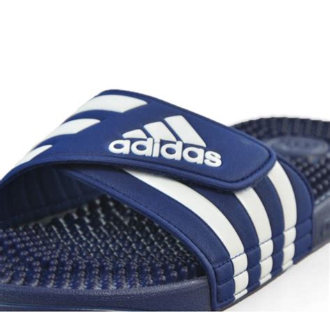 adidas adissage   slippers white navy blue addidas slippers